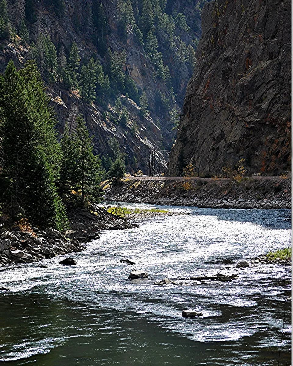 The Colorado River from the California Zephyr in the Gore Canyon, Colorado