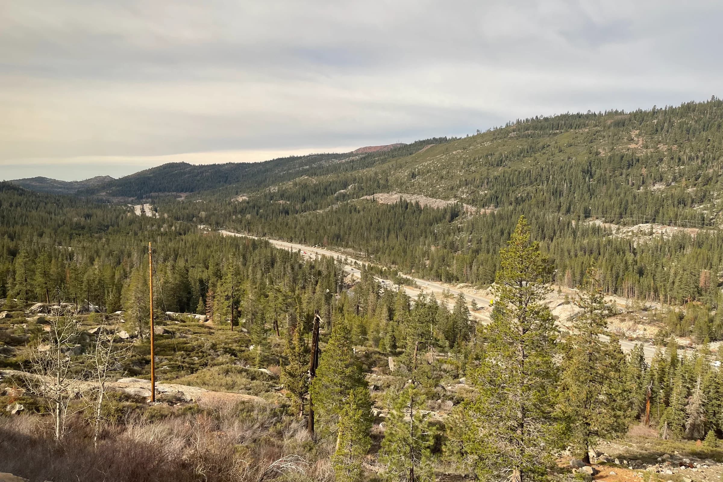 I-80 in the Sierra Nevada as seen from the California Zephyr