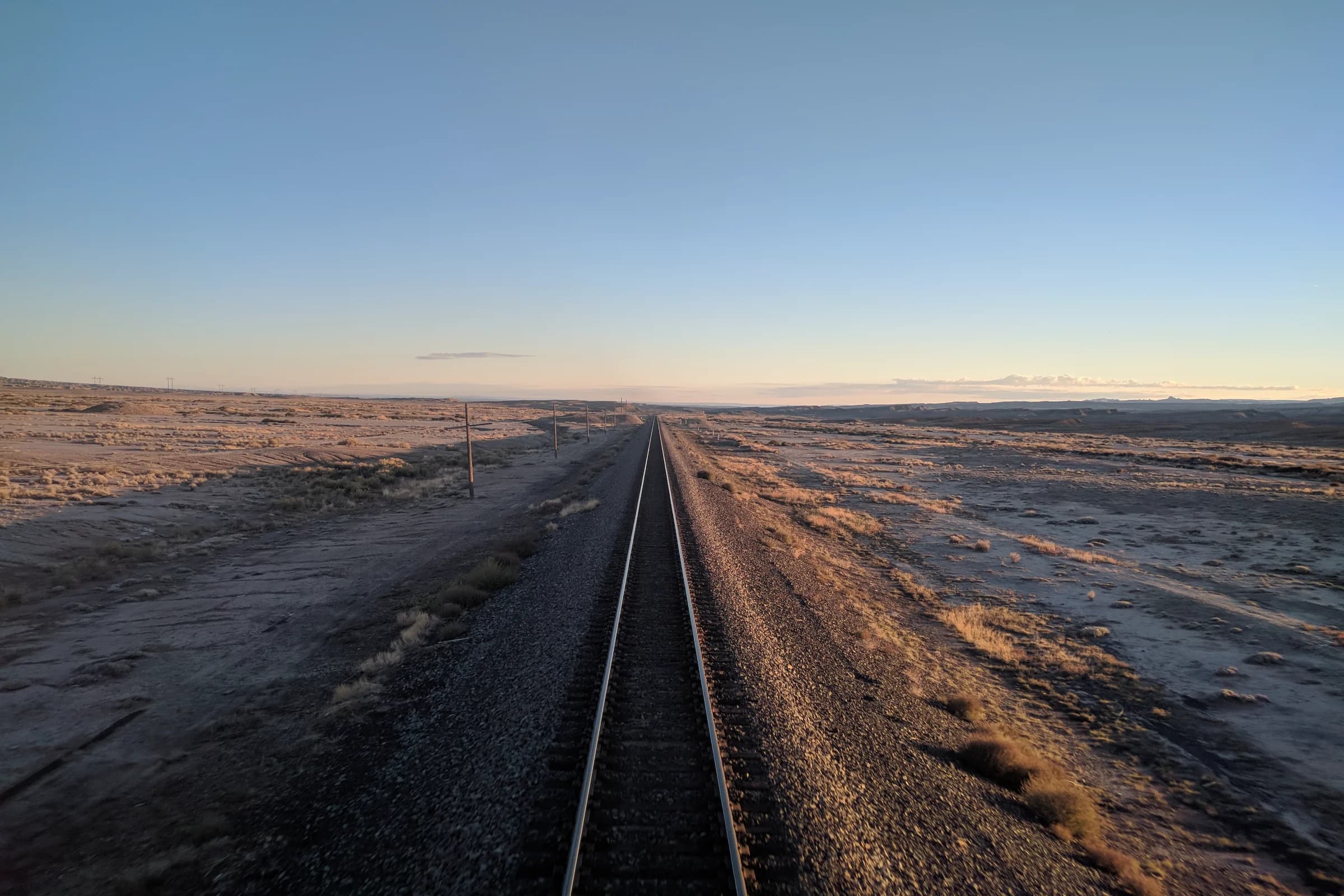 View from rear of California Zephyr Train in Utah