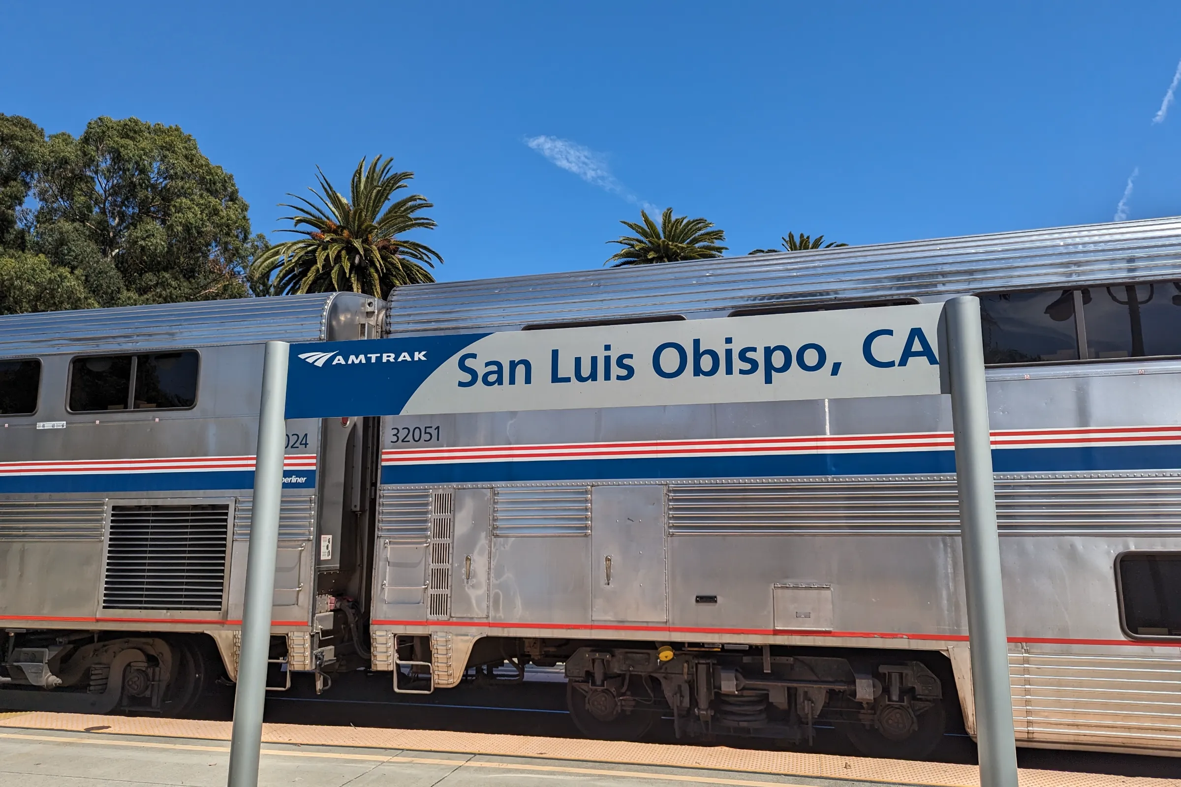 Amtrak Coast Starlight Train at San Luis Obispo, CA