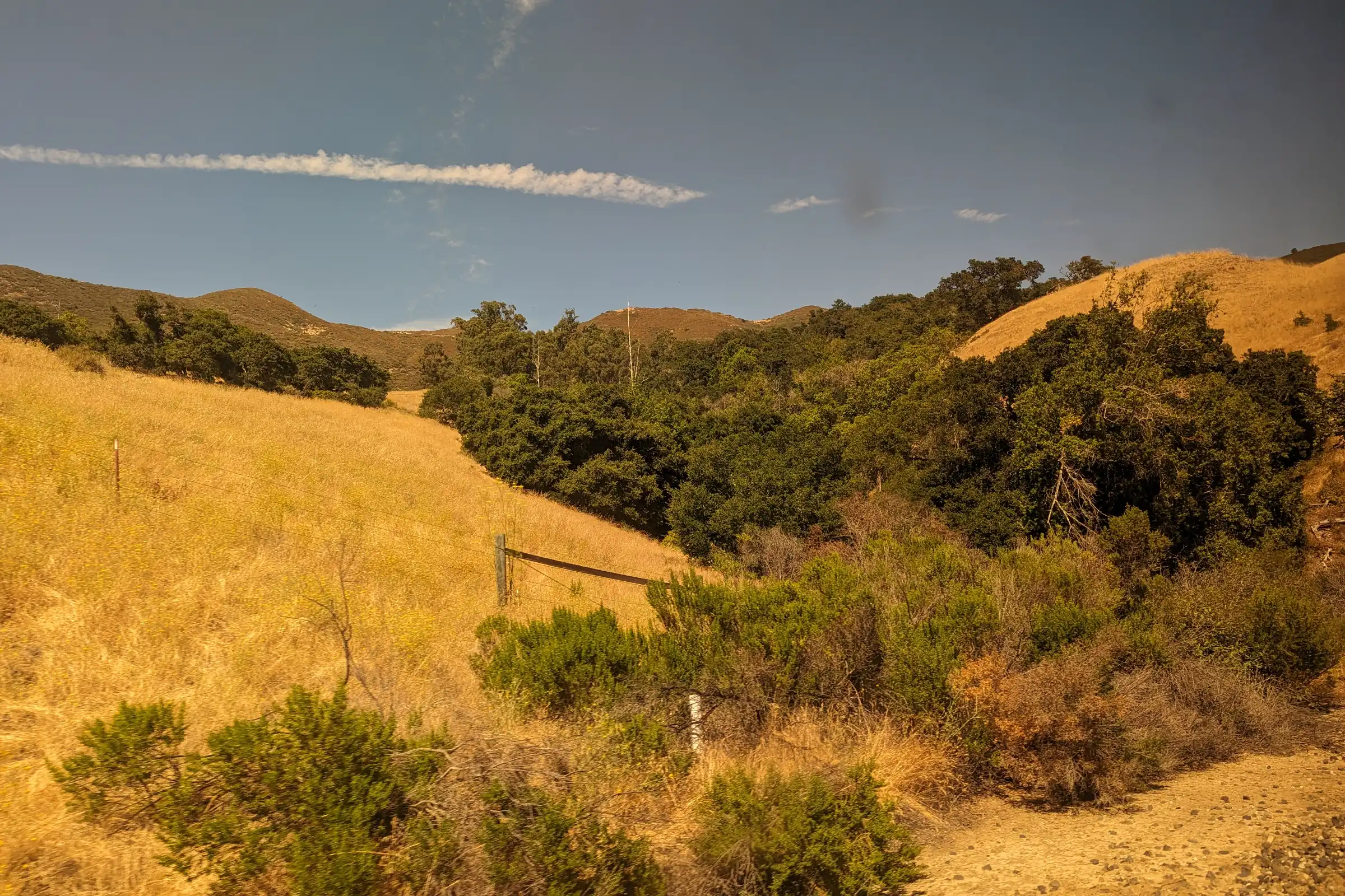 Grassland views from the Amtrak Coast Starlight Train
