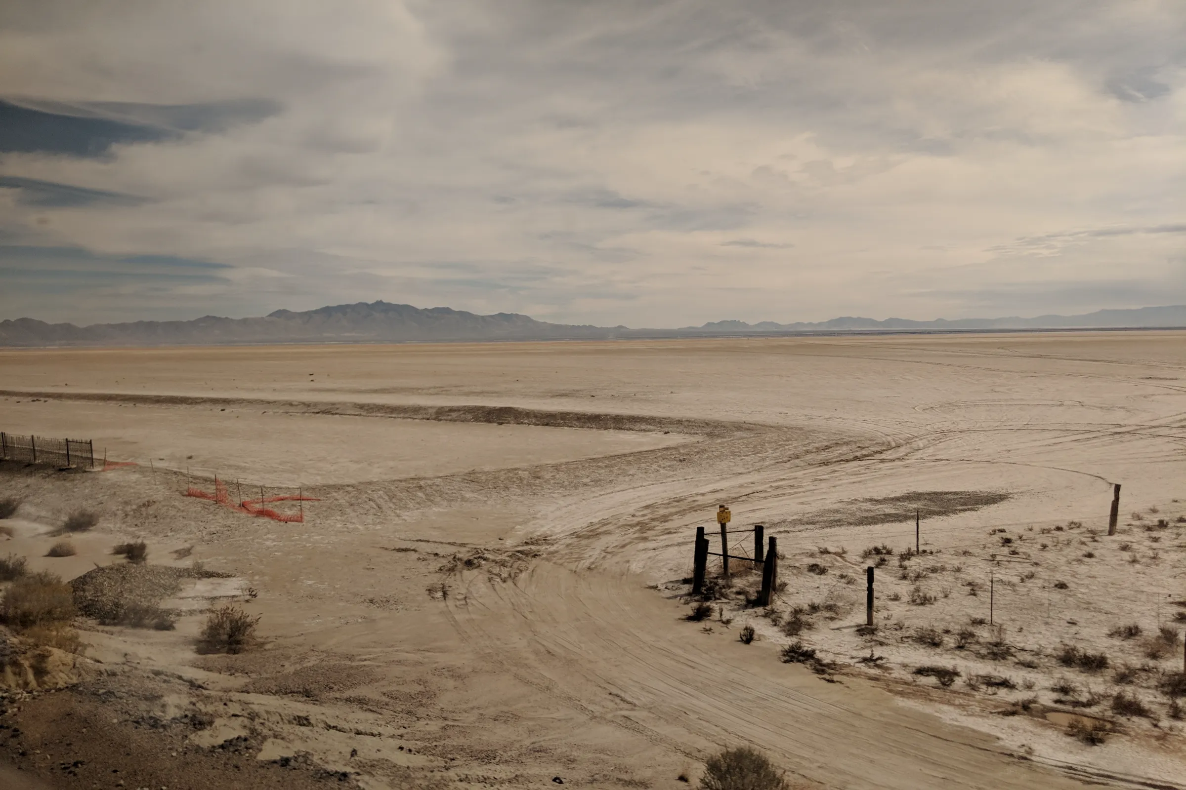 The Willcox Playa Dry Lake in Arizona as seen from the Sunset Limited